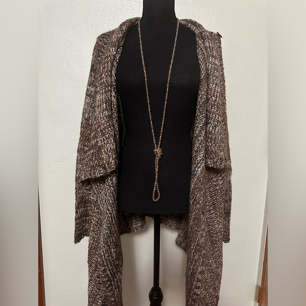 Brown Woven Cardigan